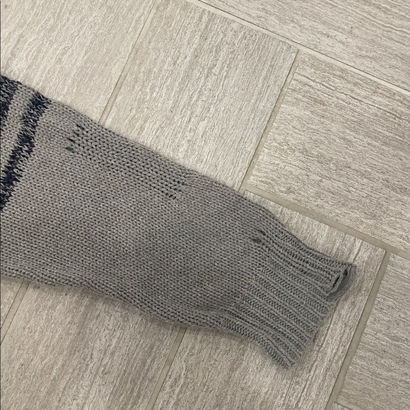 Distressed Gray Knit Sweater with Number Design - Picture 3 of 4